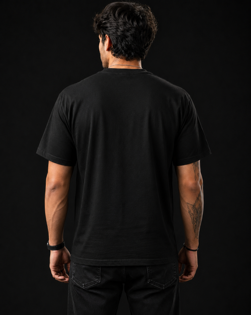 Attirx Classic Logo Black Oversized T-Shirt